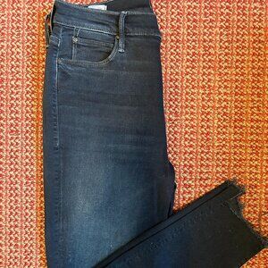 MOTHER Insider Crop Step Fray Black Jeans